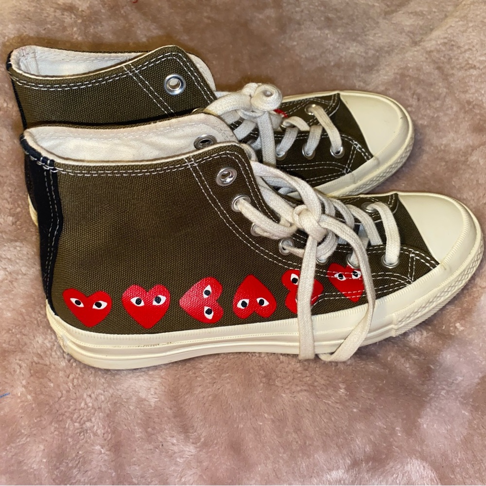 Comme de garçon x converse olive green